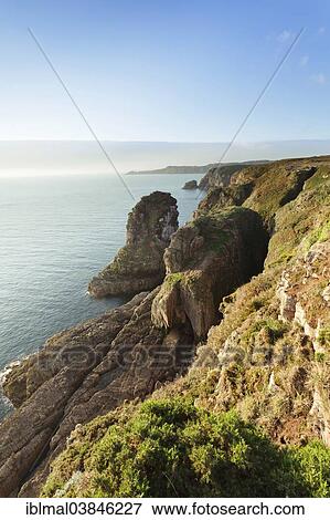 Stock Photo - "Cliffs on Cap Frehel, Brittany, France, Europe". Fotosearch
