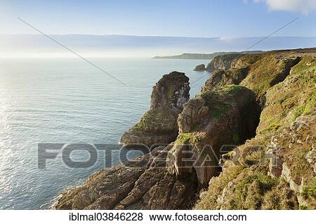 Stock Photo - "Cliffs on Cap Frehel, Brittany, France, Europe". Fotosearch