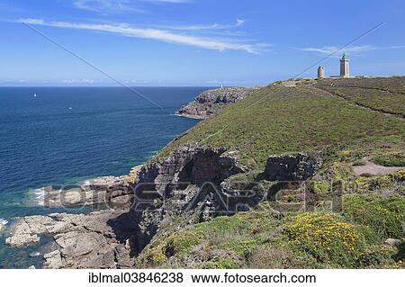 "Cliffs on Cap Frehel, lighthouse, Brittany, France, Europe" View Large Photo Image Stock Photo - "Cliffs on Cap Frehel, lighthouse, Brittany, France, Europe". Fotosearch