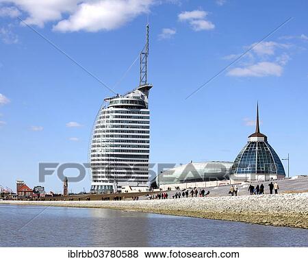 "Climate House Bremerhaven 8 East, Mediterraneo shopping centre, Hotel Atlantic Sail City, development area of Havenwelten, Alter Hafen, Weser River, Bremerhaven, Bremen, Germany, Europe" View Large Photo Image Stock Photo - "Climate House Bremerhaven 8 East, Mediterraneo shopping centre, Hotel Atlantic Sail City, development area of Havenwelten, Alter Hafen, Weser River, Bremerhaven, Bremen, Germany, Europe". Fotosearch