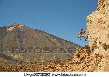 "Climber at the Piedras Amarillas, Mt Pico del Teide, 3718m, at back, Teide National Park, Tenerife, Canary Islands, Spain, Europe" View Large Photo Image Stock Image - "Climber at the Piedras Amarillas, Mt Pico del Teide, 3718m, at back, Teide National Park, Tenerife, Canary Islands, Spain, Europe". Fotosearch