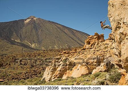 "Climber at the Piedras Amarillas, Mt Pico del Teide, 3718m, at back, Teide National Park, Tenerife, Canary Islands, Spain, Europe" View Large Photo Image Stock Photograph - "Climber at the Piedras Amarillas, Mt Pico del Teide, 3718m, at back, Teide National Park, Tenerife, Canary Islands, Spain, Europe". Fotosearch