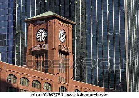 "Clock tower at Central Office Building, Chicago, Illinois, United States, North America" View Large Photo Image Stock Photo - "Clock tower at Central Office Building, Chicago, Illinois, United States, North America". Fotosearch