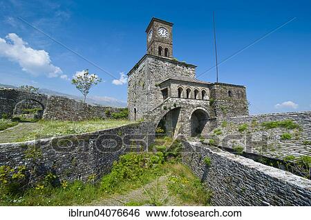 "Clock tower of Gjirokaster Castle, UNESCO World Heritage Site, Gjirokaster, Albania, Europe" View Large Photo Image Stock Photograph - "Clock tower of Gjirokaster Castle, UNESCO World Heritage Site, Gjirokaster, Albania, Europe". Fotosearch