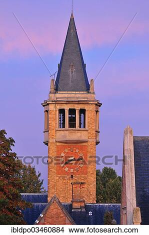 "Clock tower of the Fondation Deutsch de la Meurthe building at dawn, Cite Internationale Universitaire de Paris, Paris, Ile-de-France, France, Europe" View Large Photo Image Picture - "Clock tower of the Fondation Deutsch de la Meurthe building at dawn, Cite Internationale Universitaire de Paris, Paris, Ile-de-France, France, Europe". Fotosearch