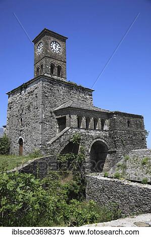 "Clock tower of the fortress, Gjirokaster, Gjirokaster County, Albania, Europe" View Large Photo Image Stock Photography - "Clock tower of the fortress, Gjirokaster, Gjirokaster County, Albania, Europe". Fotosearch