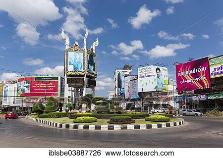"Clock tower, roundabout, Udon Thani, Isan or Isaan, Thailand, Asia" View Large Photo Image Stock Photograph - "Clock tower, roundabout, Udon Thani, Isan or Isaan, Thailand, Asia". Fotosearch