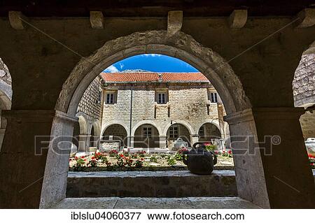 Stock Photo - "Cloister, convent, Podgorje, Peljesac Peninsula, Adriatic, Dalmatia, Croatia, Europe". Fotosearch