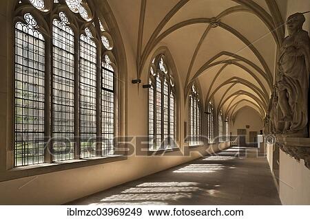 Stock Photo - "Cloister in the Munster Cathedral, Munster, 1390-1395, Munster, Munsterland, North Rhine-Westphalia, Germany, Europe". Fotosearch
