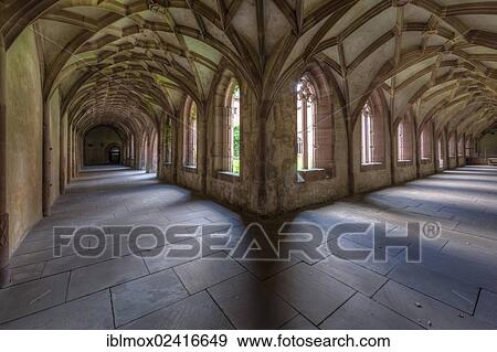 Cloister in the Romanesque monastery church of Alpirsbach Abbey, former Benedictine monastery, Alpirsbach, Baden-Wuerttemberg, Germany, Europe View Large Photo Image Stock Photo - Cloister in the Romanesque monastery church of Alpirsbach Abbey, former Benedictine monastery, Alpirsbach, Baden-Wuerttemberg, Germany, Europe. Fotosearch