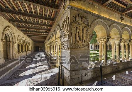 Stock Photograph - "Cloister of the Benedictine monastery of Santo Domingo de Silos, Castile and Leon, Spain, Europe". Fotosearch