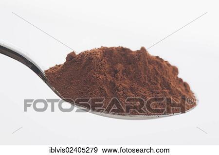 Close up of spoon with cocoa powder View Large Photo Image Stock Photo - Close up of spoon with cocoa powder. Fotosearch