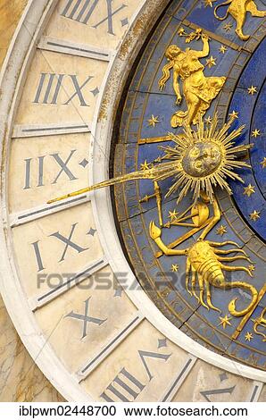 "Close-up of the clock face on the Bell Tower, Saint Mark's Square, Venice, Italy, Europe" View Large Photo Image Stock Image - "Close-up of the clock face on the Bell Tower, Saint Mark's Square, Venice, Italy, Europe". Fotosearch