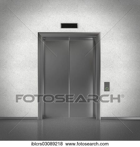 Closed elevator doors in a business lobby View Large Photo Image Stock Photo - Closed elevator doors in a business lobby. Fotosearch