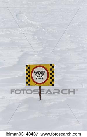Stock Photo - "Closed sign in a ski resort, Nassfeld, Hermagor, Carinthia, Austria, Europe". Fotosearch