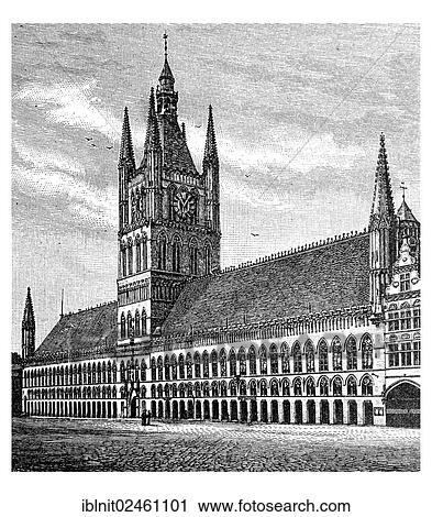 "Cloth Hall of Ypres, built from 1201 to 1342, illustration, Meyers Konversations-Lexikon encyclopedia, 1897" View Large Photo Image Stock Image - "Cloth Hall of Ypres, built from 1201 to 1342, illustration, Meyers Konversations-Lexikon encyclopedia, 1897". Fotosearch