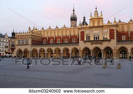 Stock Image - "Cloth Hall on the main market square, Sukiennice w Krakowie, Krakow, Lesser Poland, Poland, Europe". Fotosearch