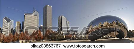 "Cloud Gate or The Bean, and Chicago skyline. Millenium Park, Chicago, Illinois, United States, North America" View Large Photo Image Stock Photo - "Cloud Gate or The Bean, and Chicago skyline. Millenium Park, Chicago, Illinois, United States, North America". Fotosearch