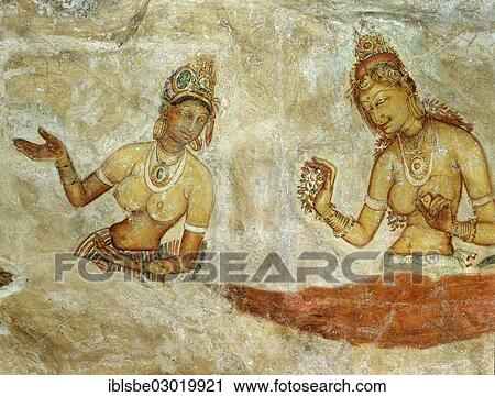 "Cloud Girls"""", petroglyphs on Lion Rock, frescoes, murals, UNESCO World Heritage Site, Sigiriya, Sigirija, Zentralprovinz, Sri Lanka, Asia" View Large Photo Image Stock Image - "Cloud Girls"""", petroglyphs on Lion Rock, frescoes, murals, UNESCO World Heritage Site, Sigiriya, Sigirija, Zentralprovinz, Sri Lanka, Asia". Fotosearch