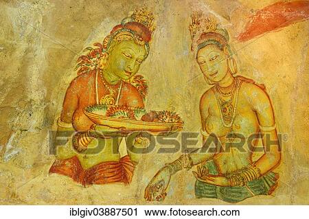 "Cloud Maidens, rock painting, fresco, mural at Lion Rock, UNESCO World Heritage Site, Sigiriya, Central Province, Sri Lanka, Asia" View Large Photo Image Stock Image - "Cloud Maidens, rock painting, fresco, mural at Lion Rock, UNESCO World Heritage Site, Sigiriya, Central Province, Sri Lanka, Asia". Fotosearch