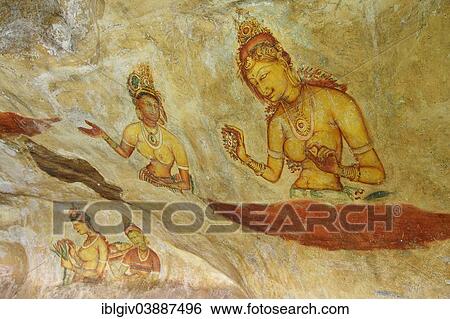 "Cloud Maidens, rock painting, fresco, mural at Lion Rock, UNESCO World Heritage Site, Sigiriya, Central Province, Sri Lanka, Asia" View Large Photo Image Stock Photograph - "Cloud Maidens, rock painting, fresco, mural at Lion Rock, UNESCO World Heritage Site, Sigiriya, Central Province, Sri Lanka, Asia". Fotosearch