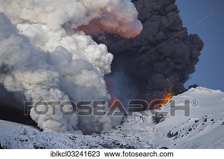 "Cloud of ash from Eyjafjallajoekull volcano and a vapour cloud from lava flow in the Gigjoekull glacier tongue, illuminated by an eruption in the crater, Eyjafjallajokull, Iceland, Europe" View Large Photo Image Stock Image - "Cloud of ash from Eyjafjallajoekull volcano and a vapour cloud from lava flow in the Gigjoekull glacier tongue, illuminated by an eruption in the crater, Eyjafjallajokull, Iceland, Europe". Fotosearch