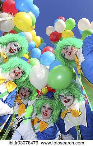 "Clowns at a traditional carnival parade, Mulheim-Karlich, Rhineland-Palatinate, Germany, Europe" View Large Photo Image Stock Photo - "Clowns at a traditional carnival parade, Mulheim-Karlich, Rhineland-Palatinate, Germany, Europe". Fotosearch