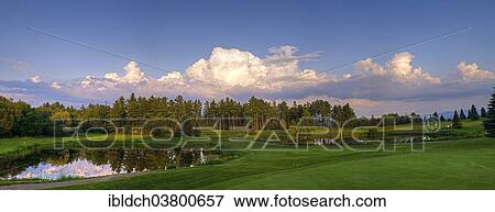 Stock Photo - "Club de Golf Lac Brome, evening light, Foster, Eastern Townships, Quebec, Canada, North America". Fotosearch