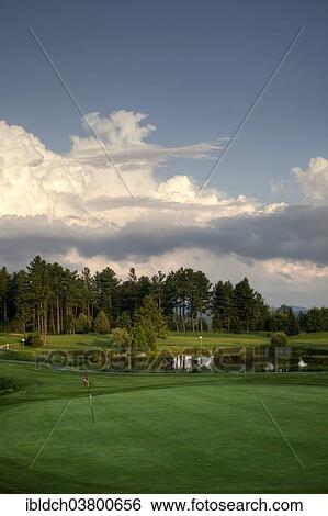 Stock Photograph - "Club de Golf Lac Brome, evening light, Foster, Eastern Townships, Quebec, Canada, North America". Fotosearch