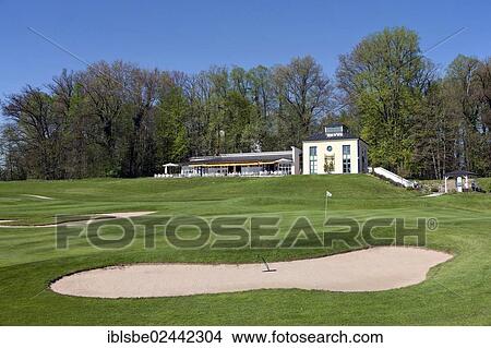 "Clubhouse at Schloss Maxlrain Golf Club, bunker, putting green, golf course in Mangfalltal valley, Upper Bavaria, Bavaria, Germany, Europe" View Large Photo Image Picture - "Clubhouse at Schloss Maxlrain Golf Club, bunker, putting green, golf course in Mangfalltal valley, Upper Bavaria, Bavaria, Germany, Europe". Fotosearch