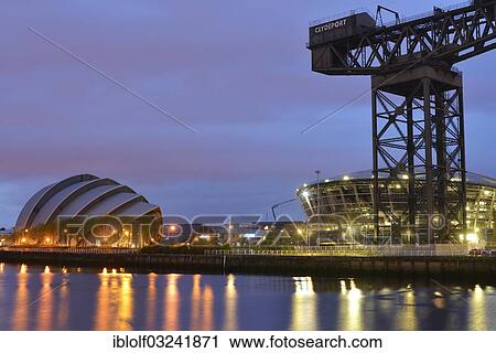 "Clyde Auditorium, Finnieston Crane and construction site of the """"The Hydro"""" arena, Glasgow, Scotland, United Kingdom, Europe" View Large Photo Image Stock Image - "Clyde Auditorium, Finnieston Crane and construction site of the """"The Hydro"""" arena, Glasgow, Scotland, United Kingdom, Europe". Fotosearch