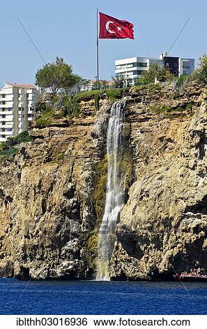Stock Photograph - "Coast at Antalya with building complexes and swimming areas, Lara, Antalya, Turkey, Asia". Fotosearch