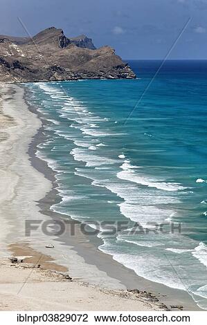 Stock Image - "Coast, beach of Al Mughsail, Salalah, Dhofar region, Sultanate of Oman, Arabian Peninsula". Fotosearch