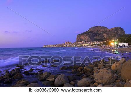 "Coast, historic town centre and Rocca di Cefalu at dusk, Cefalu, Province of Palermo, Sicily, Italy, Europe" View Large Photo Image Stock Image - "Coast, historic town centre and Rocca di Cefalu at dusk, Cefalu, Province of Palermo, Sicily, Italy, Europe". Fotosearch