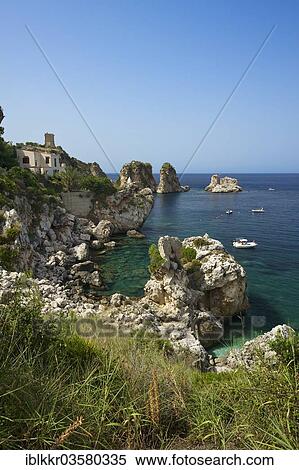 Stock Photography - "Coast of Scopello, Castellammare del Golfo, Province of Trapani, Sicily, Italy, Europe". Fotosearch