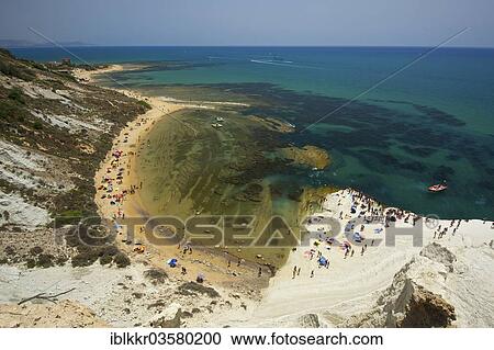 Stock Image - "Coast with the cliffs of Scala dei Turchi, Lido Rossello, Province of Agrigento, Sicily, Italy, Europe". Fotosearch