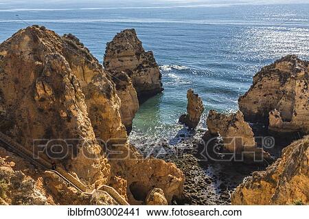 "coastal landscape, rocky shore, Ponta da Piedade, Lagos, Algarve, Portugal, Europe" View Large Photo Image Stock Image - "coastal landscape, rocky shore, Ponta da Piedade, Lagos, Algarve, Portugal, Europe". Fotosearch