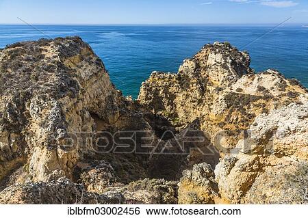 "Coastal landscape, rocky shore, Ponta da Piedade, Lagos, Algarve, Portugal, Europe" View Large Photo Image Stock Photograph - "Coastal landscape, rocky shore, Ponta da Piedade, Lagos, Algarve, Portugal, Europe". Fotosearch