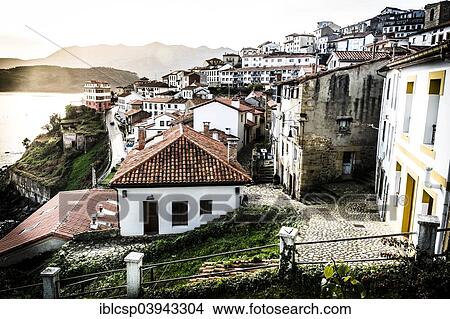 "Coastal village, Lastres, Asturias, Spain, Europe" View Large Photo Image Picture - "Coastal village, Lastres, Asturias, Spain, Europe". Fotosearch