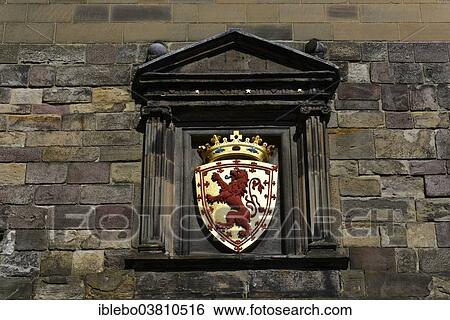 Stock Photograph - "Coat of arms at the entrance, Edinburgh Castle, Edinburgh, Scotland, United Kingdom, Europe". Fotosearch