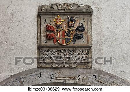 "Coat of arms on the Criminal Museum, right the arms of the Order of St John, left the arms of Rosenbach, over the gate the date 1593, Rothenburg ob der Tauber, Middle Franconia, Bavaria, Germany, Europe" View Large Photo Image Stock Photo - "Coat of arms on the Criminal Museum, right the arms of the Order of St John, left the arms of Rosenbach, over the gate the date 1593, Rothenburg ob der Tauber, Middle Franconia, Bavaria, Germany, Europe". Fotosearch