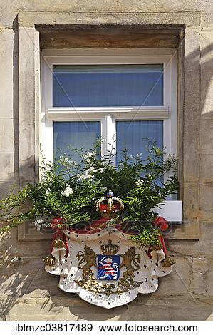"Coat of arms on the hotel and restaurant """"Goldener Anker"""", built in 1754, Bayreuth, Bavaria, Germany, Europe" View Large Photo Image Stock Photo - "Coat of arms on the hotel and restaurant """"Goldener Anker"""", built in 1754, Bayreuth, Bavaria, Germany, Europe". Fotosearch