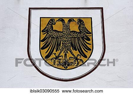 "Coat of arms with the German double-headed eagle, mural, Biberach an der Riss, Upper Swabia, Baden-Wurttemberg, Germany, Europe" View Large Photo Image Stock Photography - "Coat of arms with the German double-headed eagle, mural, Biberach an der Riss, Upper Swabia, Baden-Wurttemberg, Germany, Europe". Fotosearch