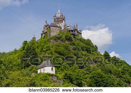 "Cochem Imperial Castle and the Plague Chapel of St. Rochus, Cochem, Central Moselle, Rhineland-Palatinate, Germany, Europe" View Large Photo Image Stock Photograph - "Cochem Imperial Castle and the Plague Chapel of St. Rochus, Cochem, Central Moselle, Rhineland-Palatinate, Germany, Europe". Fotosearch