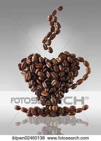 Coffee beans form a coffee cup View Large Photo Image Stock Photo - Coffee beans form a coffee cup. Fotosearch