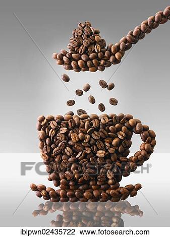 Coffee beans in the shape of a coffee cup View Large Photo Image Stock Image - Coffee beans in the shape of a coffee cup. Fotosearch