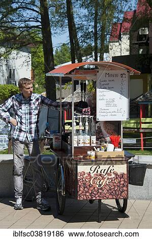"Coffee stall on a bike, Palanga, Lithuania, Baltic States, Europe" View Large Photo Image Stock Photograph - "Coffee stall on a bike, Palanga, Lithuania, Baltic States, Europe". Fotosearch