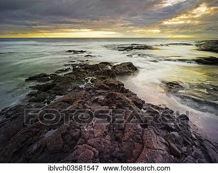 Stock Photo - "Cold lava on the coast of PuÊ»uhonua o HÅnaunau, PuÊ»uhonua o HÅnaunau National Historical Park, Honaunau, Big Island, Hawaii, United States, North America". Fotosearch