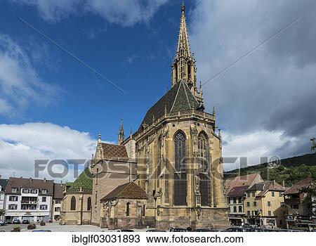 "Collegiale Saint-Thiebaut, St Theobald's Church, Altstadt, Innenstadt, Thann, Alsace, France, Europe" View Large Photo Image Stock Image - "Collegiale Saint-Thiebaut, St Theobald's Church, Altstadt, Innenstadt, Thann, Alsace, France, Europe". Fotosearch