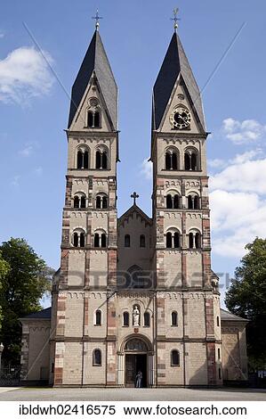Stock Photography - Collegiate Church of St. Castor, Koblenz, Rhineland-Palatinate, Germany, Europe, PublicGround, Europe. Fotosearch